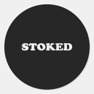 Stoked Surfing Classic Round Sticker