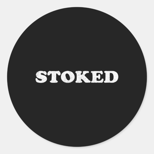 Stoked Surfing  Classic Round Sticker (Front)