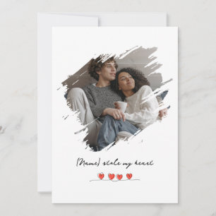 Stole My Heart Valentine's Day Photo Personalised Holiday Card