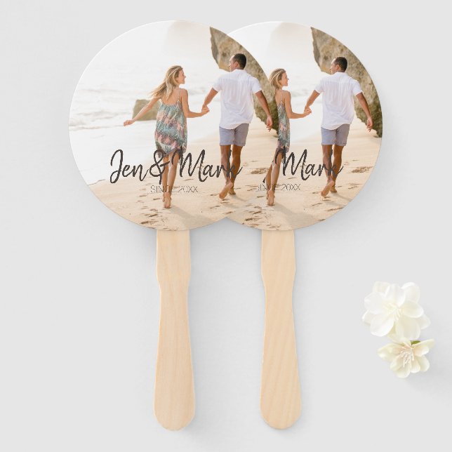 Stolen Photo. Name and Year Typography. Hand Fan (Front and Back)