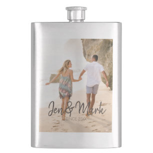 Stolen Photo. Name and Year Typography. Hip Flask