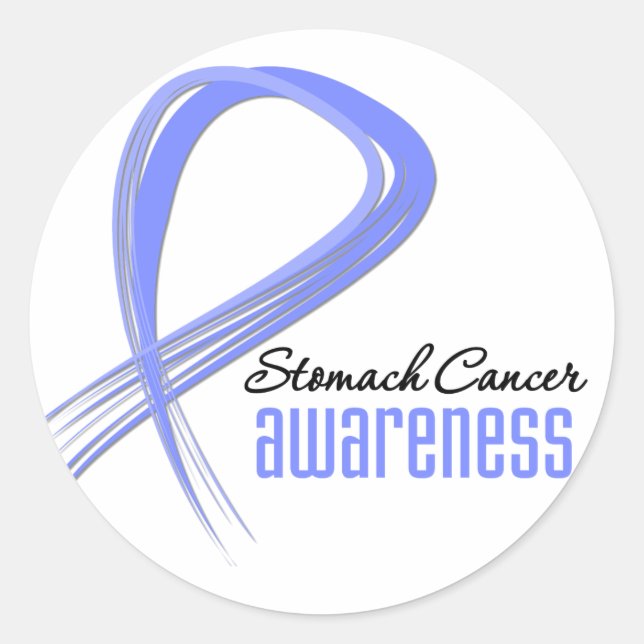 Stomach Cancer Awareness Grunge Classic Round Sticker (Front)