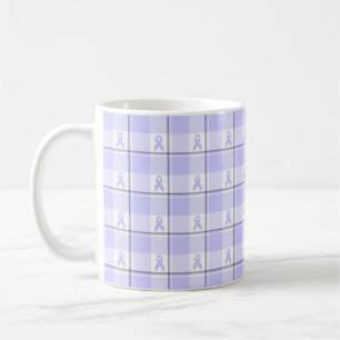Stomach Cancer Awareness Plaid Periwinkle Ribbon Coffee Mug