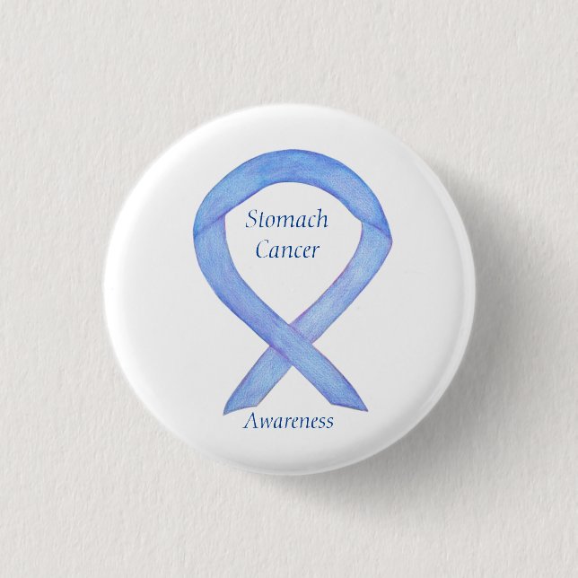 Stomach Cancer Awareness Ribbon Custom Pin (Front)