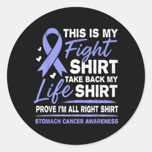 Stomach Cancer Awareness Ribbon Periwinkle Blue Classic Round Sticker