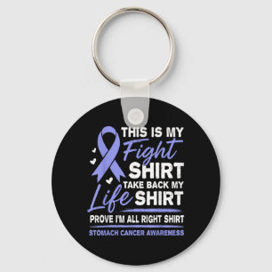 Stomach Cancer Awareness Ribbon Periwinkle Blue Key Ring