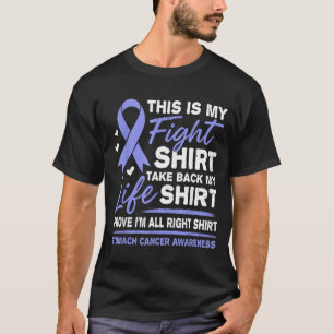 Stomach Cancer Awareness Ribbon Periwinkle Blue T-Shirt