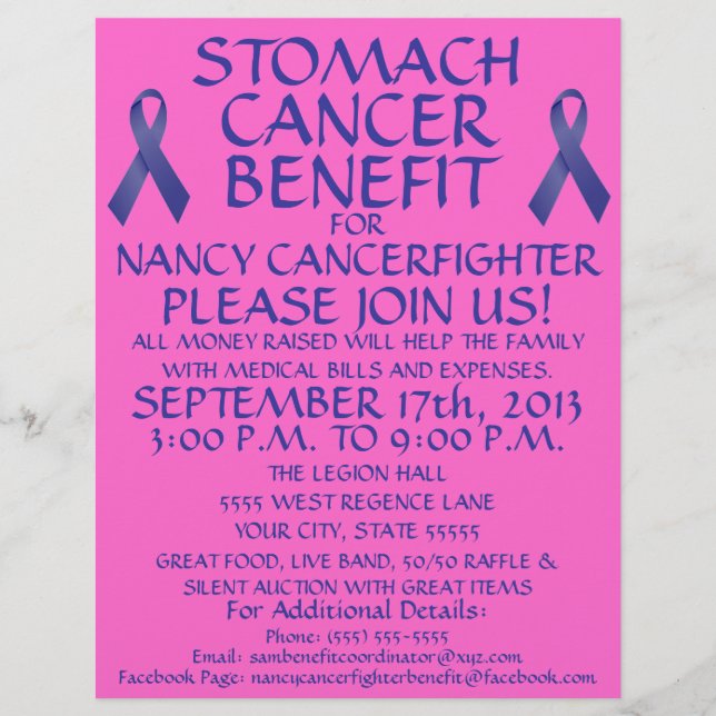 Stomach Cancer Benefit Flyer (Front)
