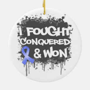 Stomach Cancer I Fought Conquered Won Ceramic Ornament