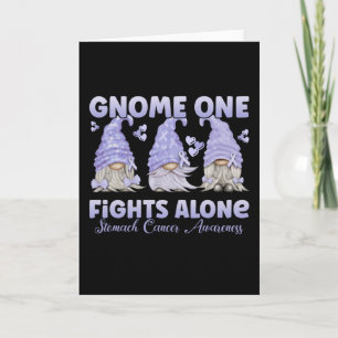 Stomach Cancer Periwinkle Blue Ribbon Gnome Card