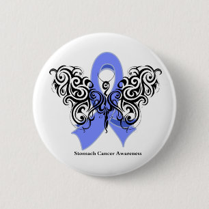 Stomach Cancer Tribal Butterfly 6 Cm Round Badge