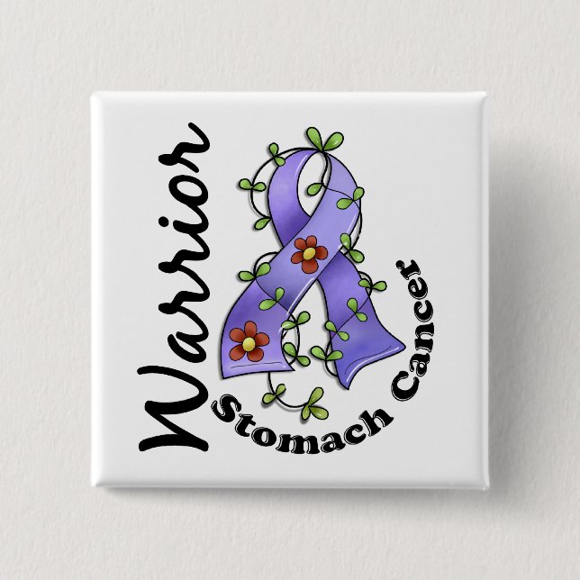 Stomach Cancer Warrior 15 Cm Square Badge (Front)