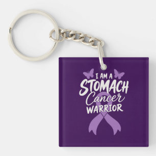 Stomach Cancer Warrior Ribbon Butterfly Awareness Key Ring
