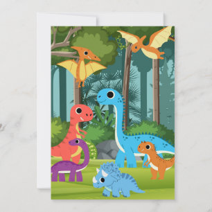Stomp, Chomp and Roar! Dinosaur Birthday Party Invitation