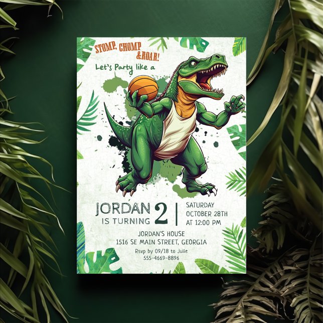 Stomp, Chomp and Roar! Dinosaurs Birthday Party  Invitation (Creator Uploaded)