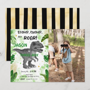STOMP CHOMP And ROAR! Its Dinosaur Photo Invitation