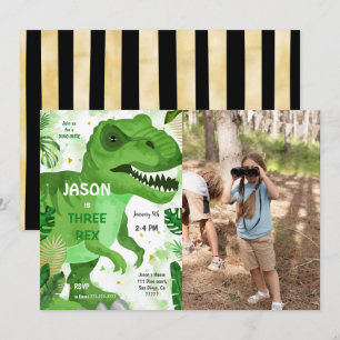 STOMP CHOMP Its Dinosaur Birthday Photo Invitation
