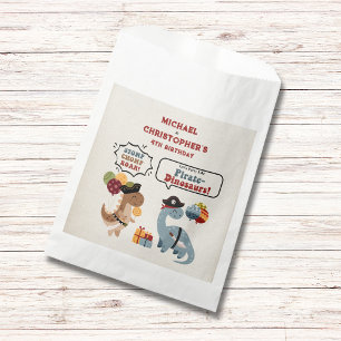 Stomp Chomp Roar Pirate Dinosaur Twin Boy Birthday Favour Bag