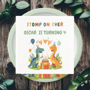 "Stomp On Over Dinosaur Birthday Napkin