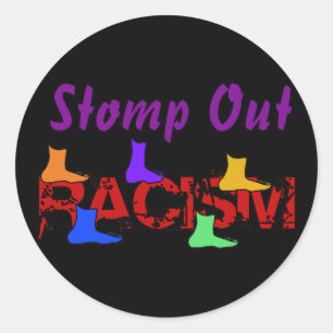Stomp Out Racism Classic Round Sticker