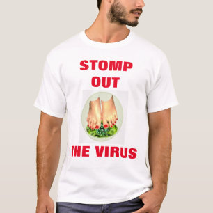 STOMP OUT THE VIRUS MEN'S WHITE SHIRT