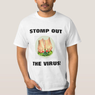 STOMP OUT THE VIRUS MEN'S WHITE SHIRT