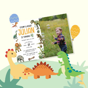 Stomp Roar Dinosaur Baby Shower Invitation
