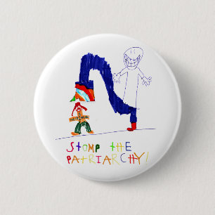 Stomp the Patriarchy 6 Cm Round Badge