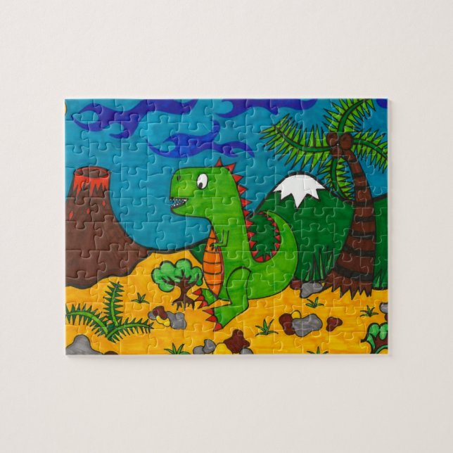 Stomping T-Rex Jigsaw Puzzle (Horizontal)