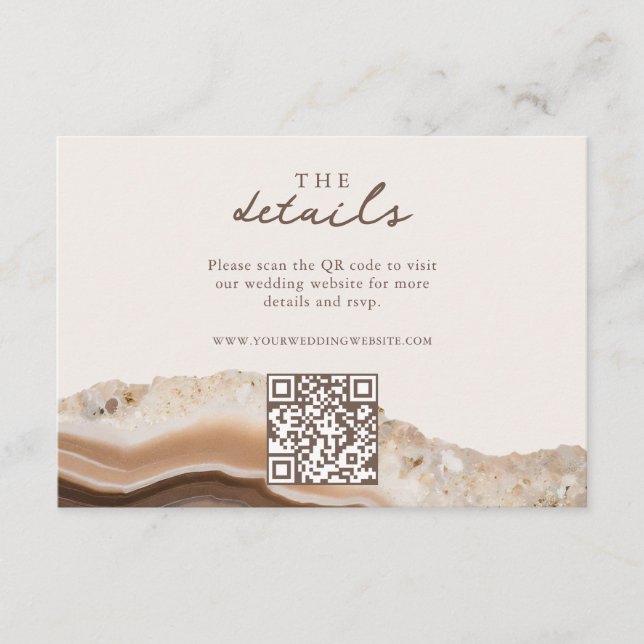 Stone Agate Marble Wedding Enclosure Card (Front)
