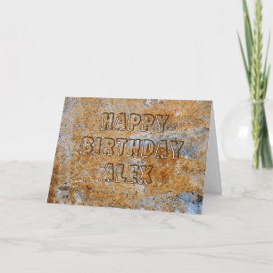 Stone Age Happy Birthday Alex Card