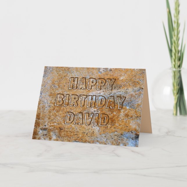 Stone Age Happy Birthday David Card (Front)