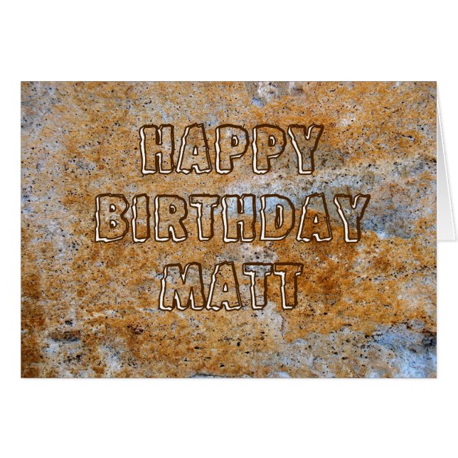 Stone Age Happy Birthday Matt (Front Horizontal)