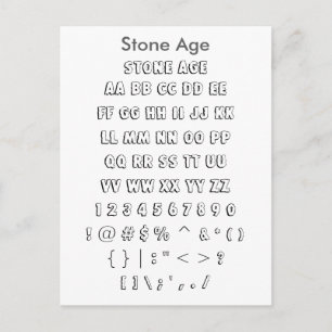 Stone Age - Zazzle Font Sample Sheet Postcard