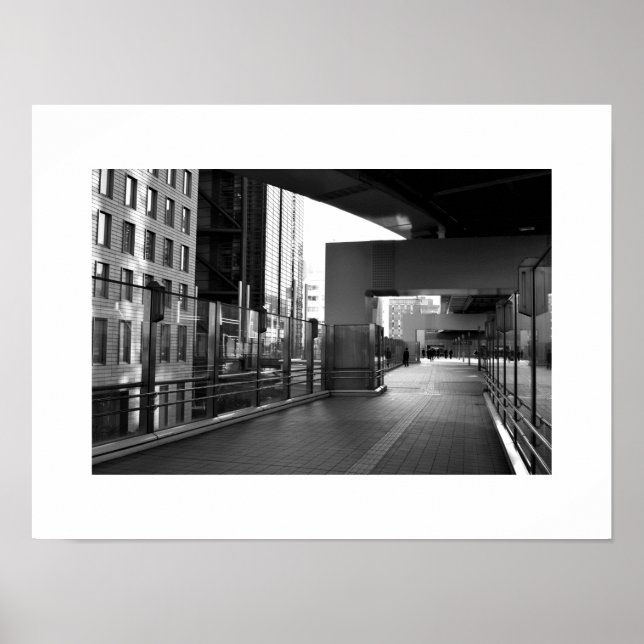 Stone and Glass: Shiodome Business District, Tokyo Poster (Front)