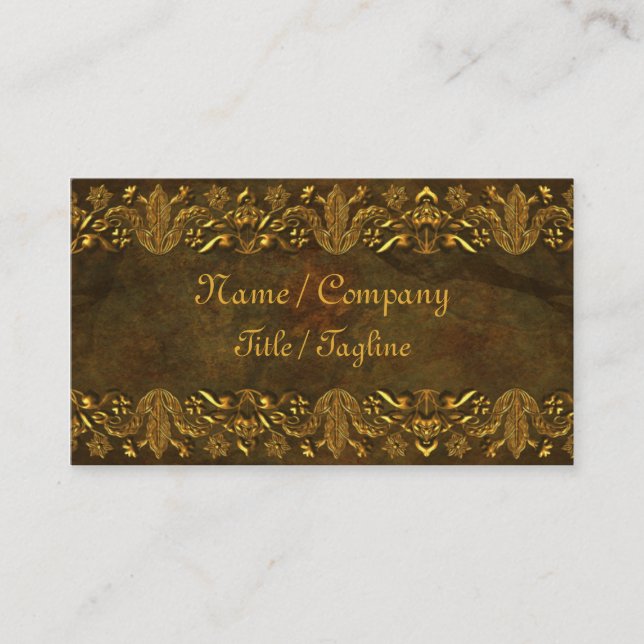 Stone and Gold Elegance Business Card (Front)