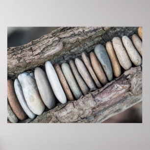 stone and wood (diagonal) poster