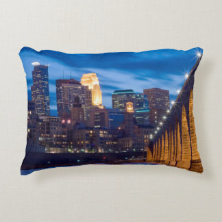 Stone Arch Bridge Minneapolis Skyline Decorative Cushion