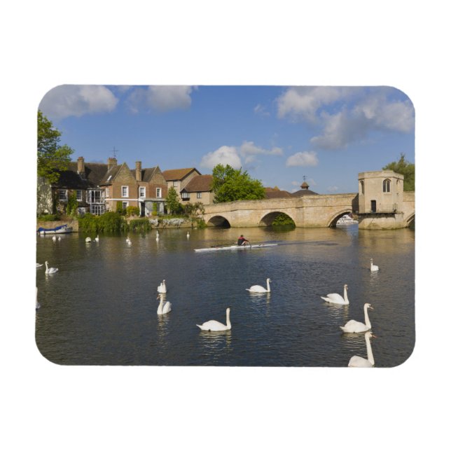 Stone arched bridge and River Ouse, St Ives, Magnet (Horizontal)