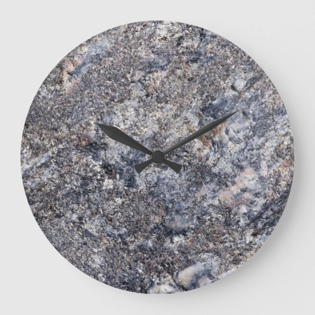 Stone Background - Grey Slate Rock Template Large Clock (Front)