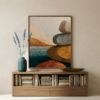 Stone Balance Wall Art for Modern Neutral Decor