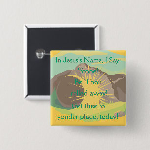 Stone! Be Thou Rolled Away! Eng Resurrection Btn 15 Cm Square Badge