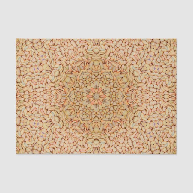 Stone Beach  Vintage Fractal Kaleidoscope Tissue Paper (Front)
