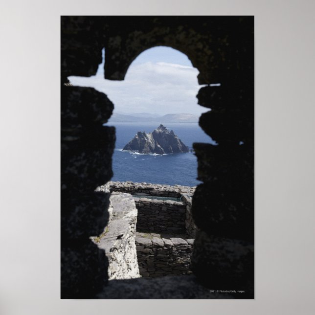 Stone Beehive Monk Huts Clochanson Skellig Michael Poster (Front)
