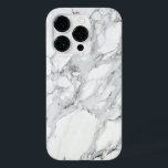 Stone Black White Grey Carrara Marble Case-Mate iPhone 14 Pro Case<br><div class="desc">Carrara marble photograph printed on iphone case. Customise with your name or images.</div>