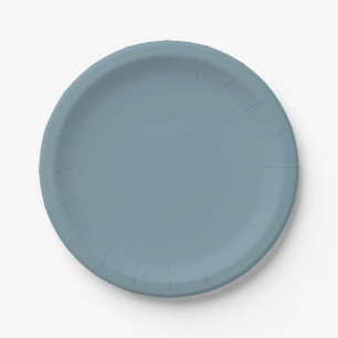 Stone Blue Solid Colour Paper Plate