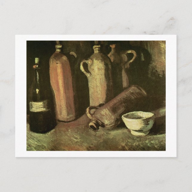 Stone Bottles Flask & Cup Van Gogh Fine Art Postcard (Front)