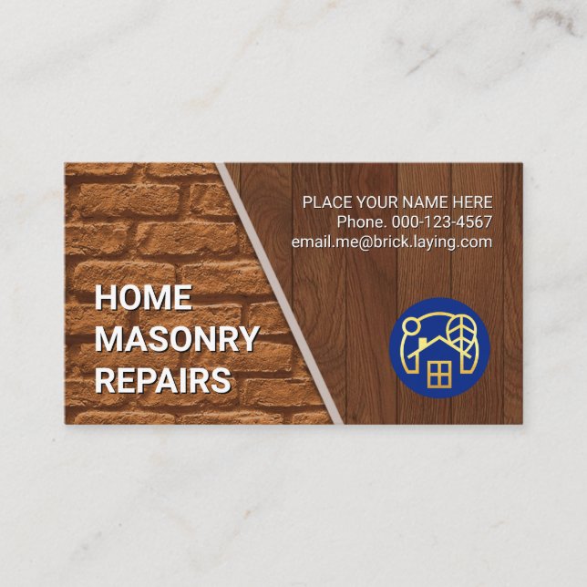 Stone Brick Timber Wood Layers Business Card (Front)