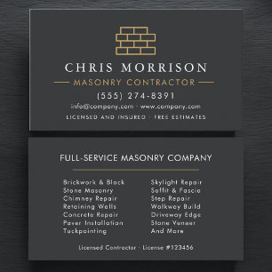 Stone Bricklayer Masonry Mason Business Card