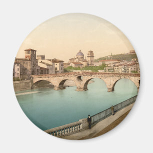Stone Bridge and San Giorgio, Verona, Italy Magnet